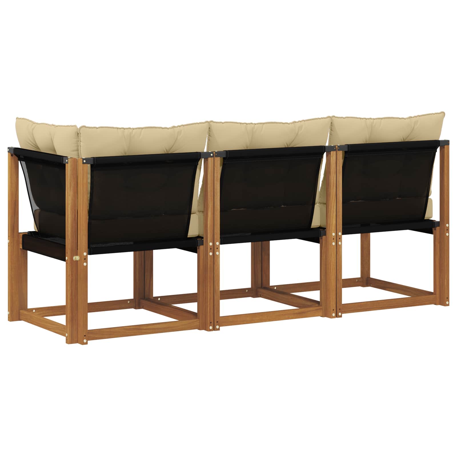 vidaXL Modułowa sofa na zewnątrz z poduszką 3 Sztuka Naturalny