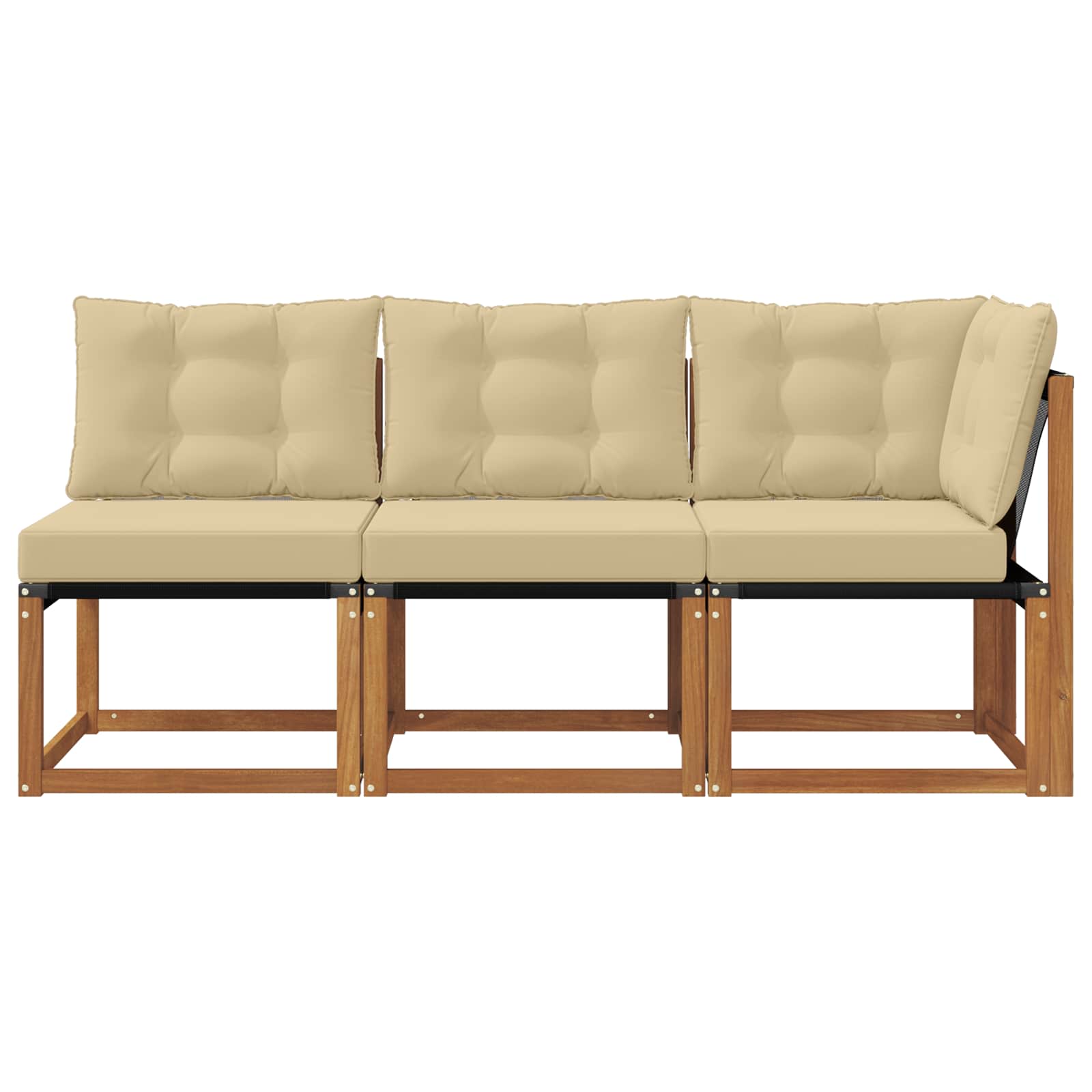 vidaXL Modułowa sofa na zewnątrz z poduszką 3 Sztuka Naturalny