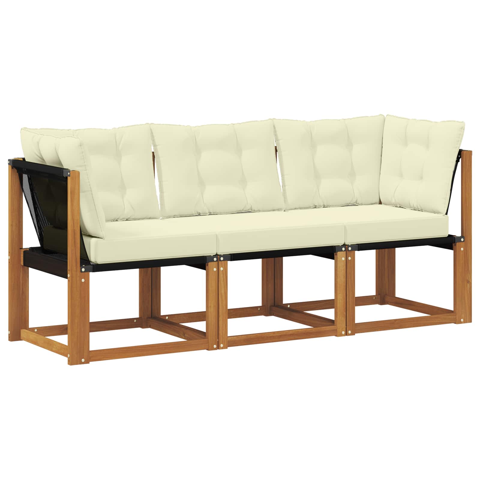 vidaXL Modułowa sofa na zewnątrz z poduszką 3 Sztuka Naturalny