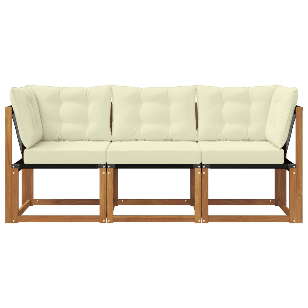 vidaXL Modułowa sofa na zewnątrz z poduszką 3 Sztuka Naturalny