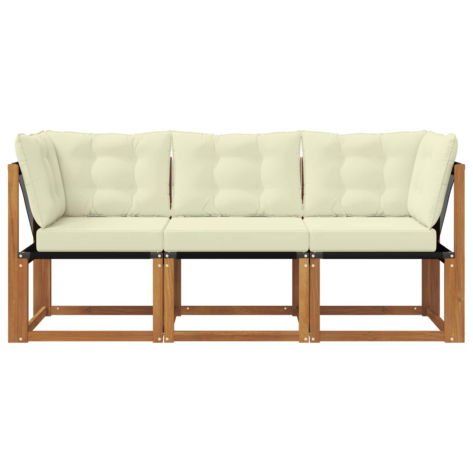 vidaXL Modułowa sofa na zewnątrz z poduszką 3 Sztuka Naturalny