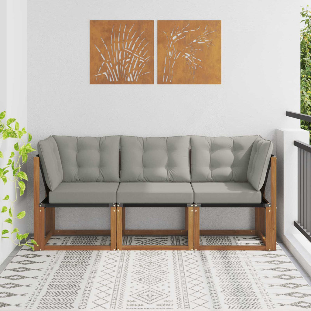 vidaXL Modułowa sofa na zewnątrz z poduszką 3 Sztuka Naturalny