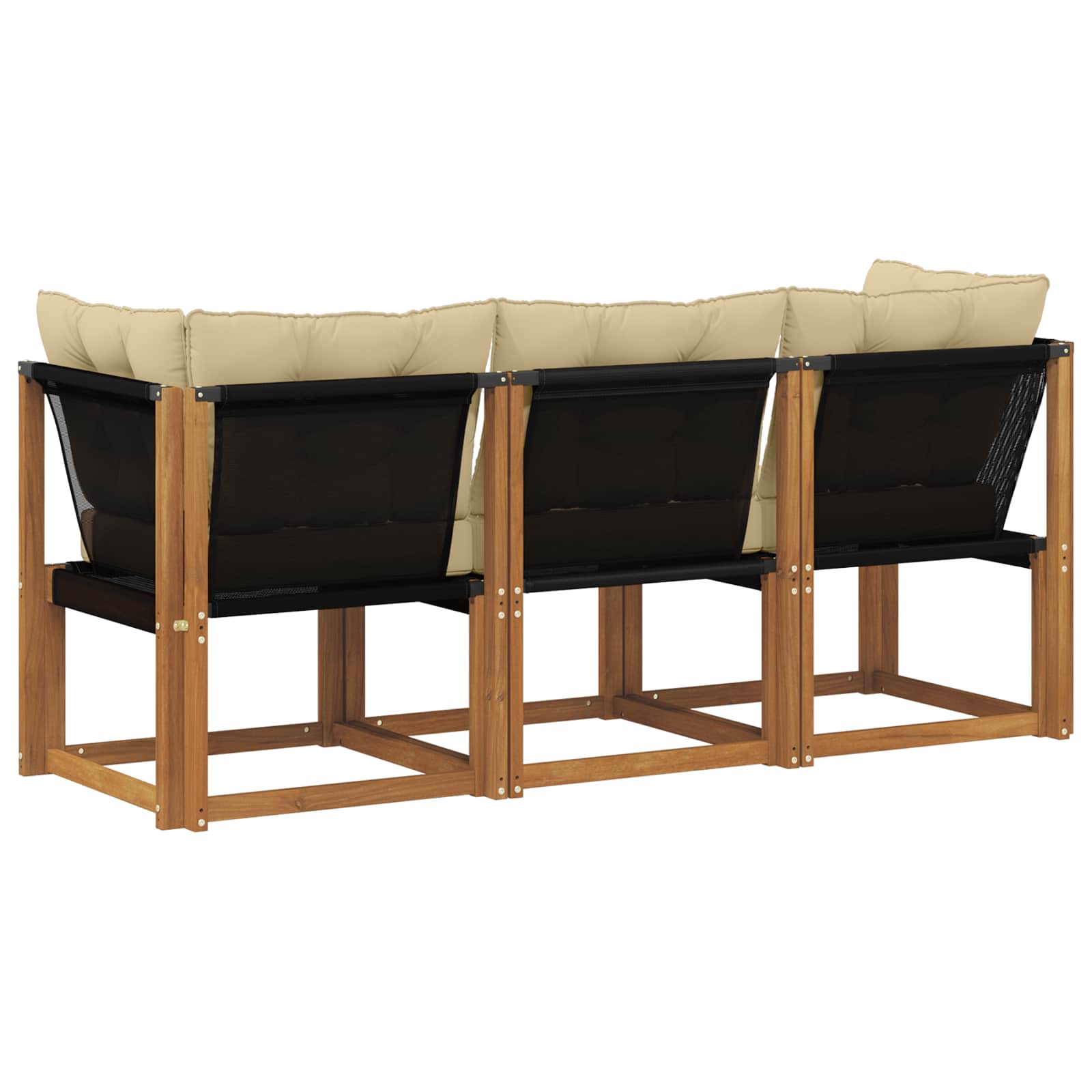 vidaXL Modułowa sofa na zewnątrz z poduszką 3 Sztuka Naturalny