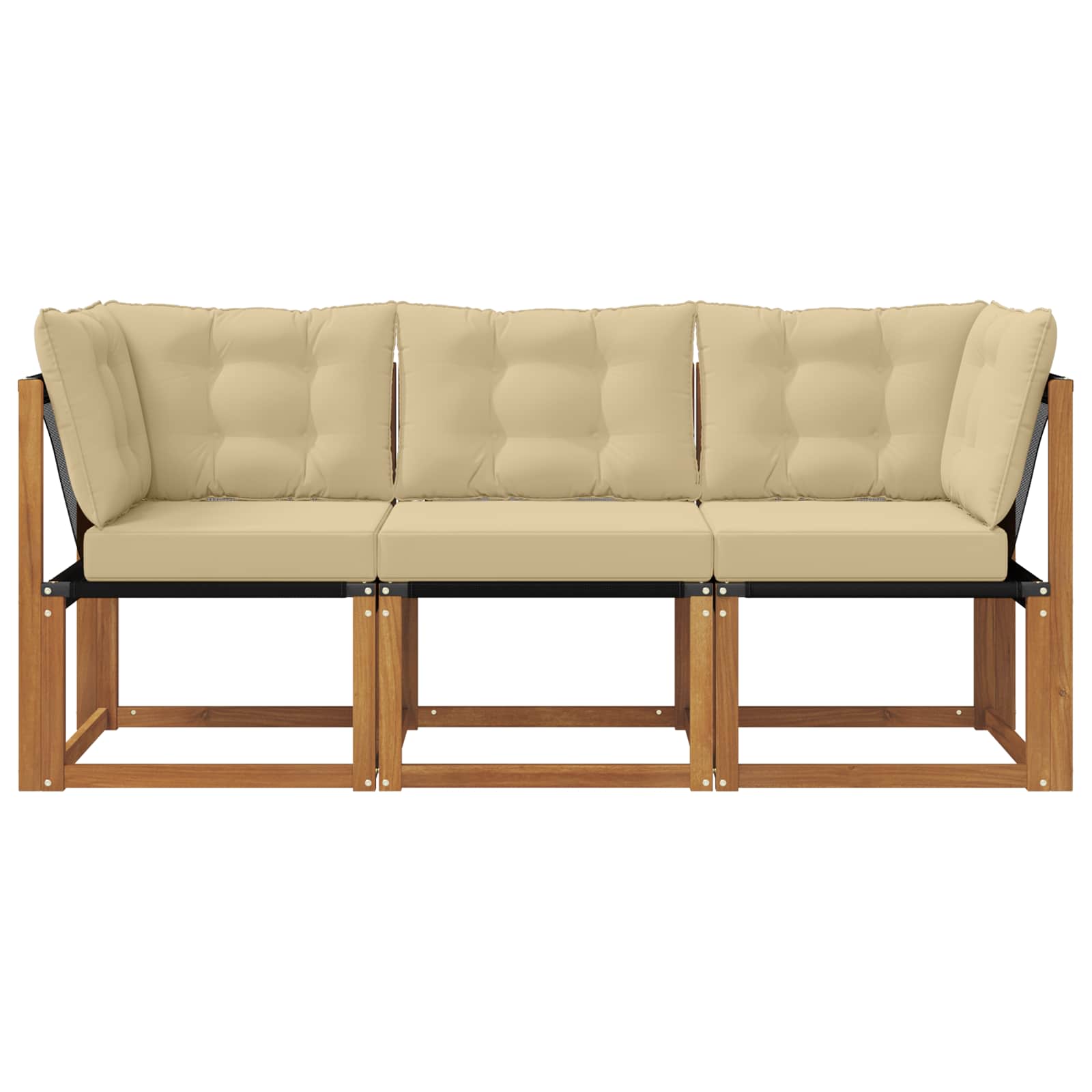 vidaXL Modułowa sofa na zewnątrz z poduszką 3 Sztuka Naturalny