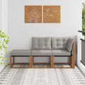 vidaXL Modułowa sofa na zewnątrz 3 Sztuka Naturalny i Jasny Szary