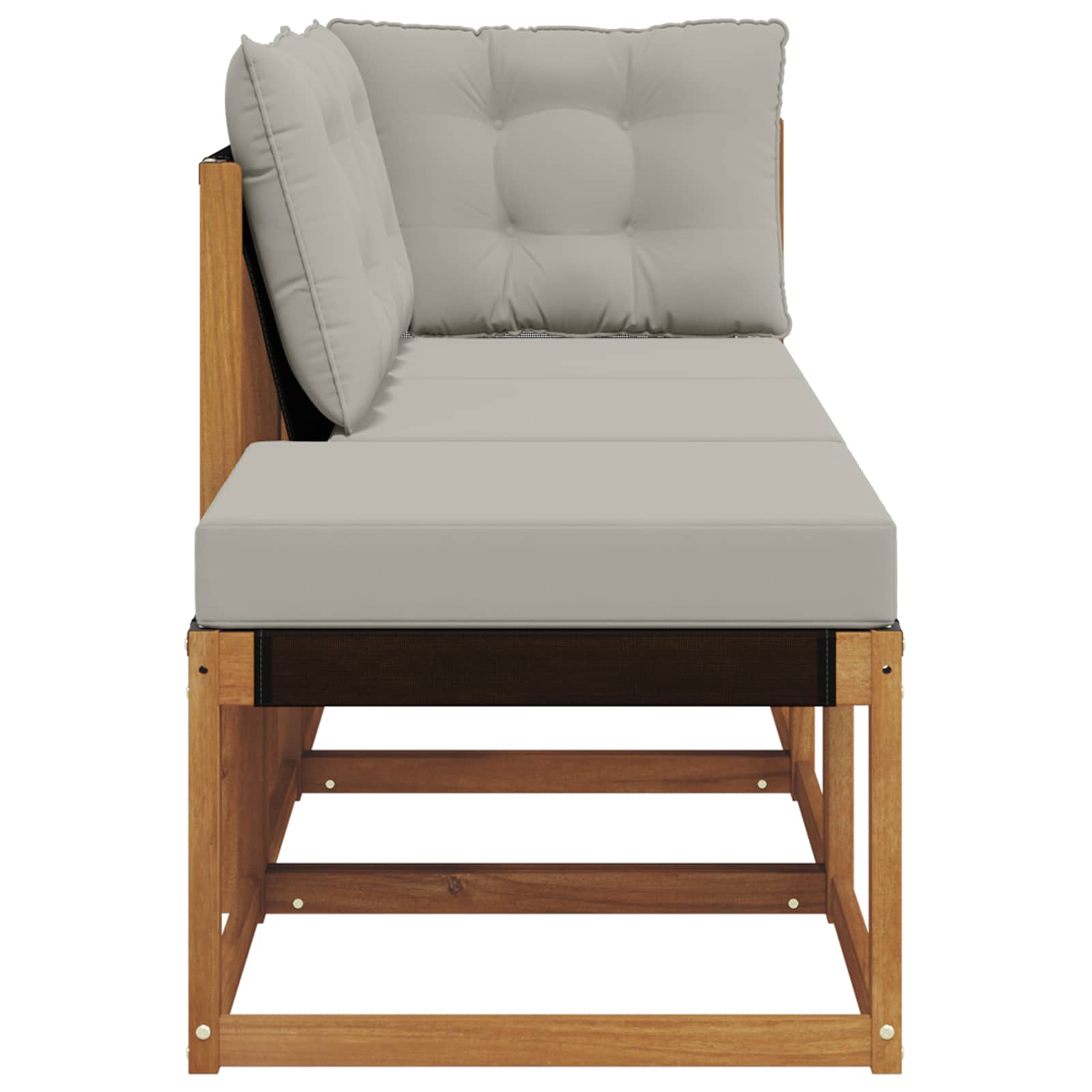 vidaXL Modułowa sofa na zewnątrz 3 Sztuka Naturalny i Jasny Szary