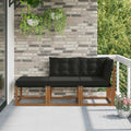 vidaXL Modułowa sofa na zewnątrz 3 Sztuka Naturalny i czarny