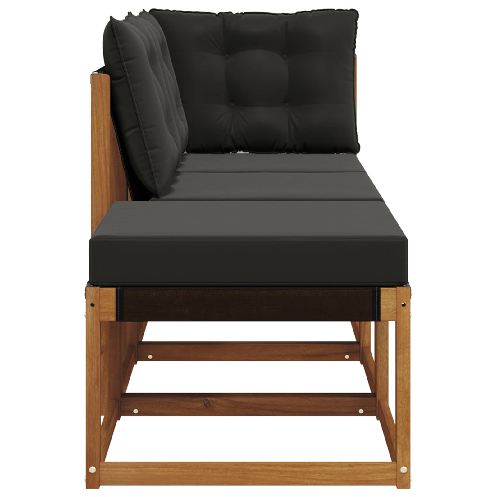 vidaXL Modułowa sofa na zewnątrz 3 Sztuka Naturalny i czarny