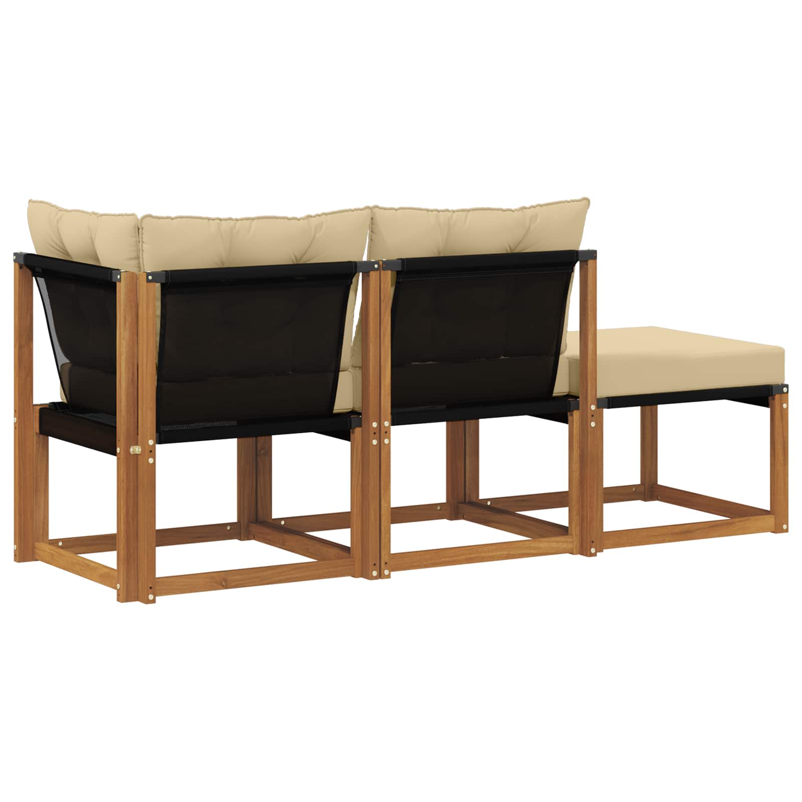 vidaXL Modułowa sofa na zewnątrz 3 Sztuka Naturalny i Beżowy