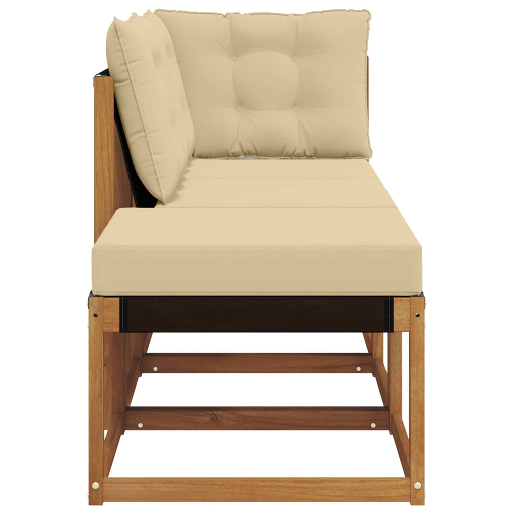 vidaXL Modułowa sofa na zewnątrz 3 Sztuka Naturalny i Beżowy