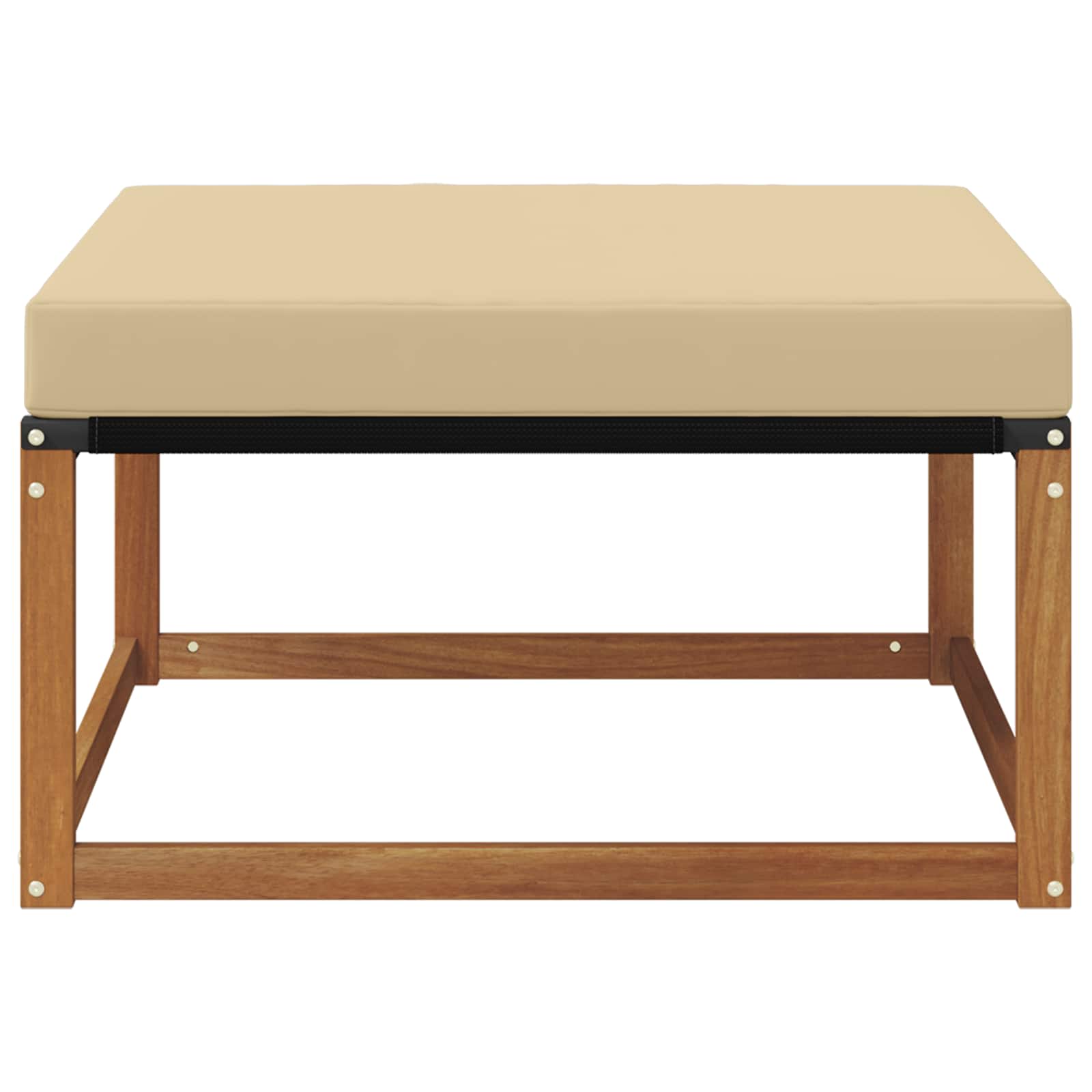 vidaXL Outdoor Hocker Drewno akacji i tekstylen Naturalny