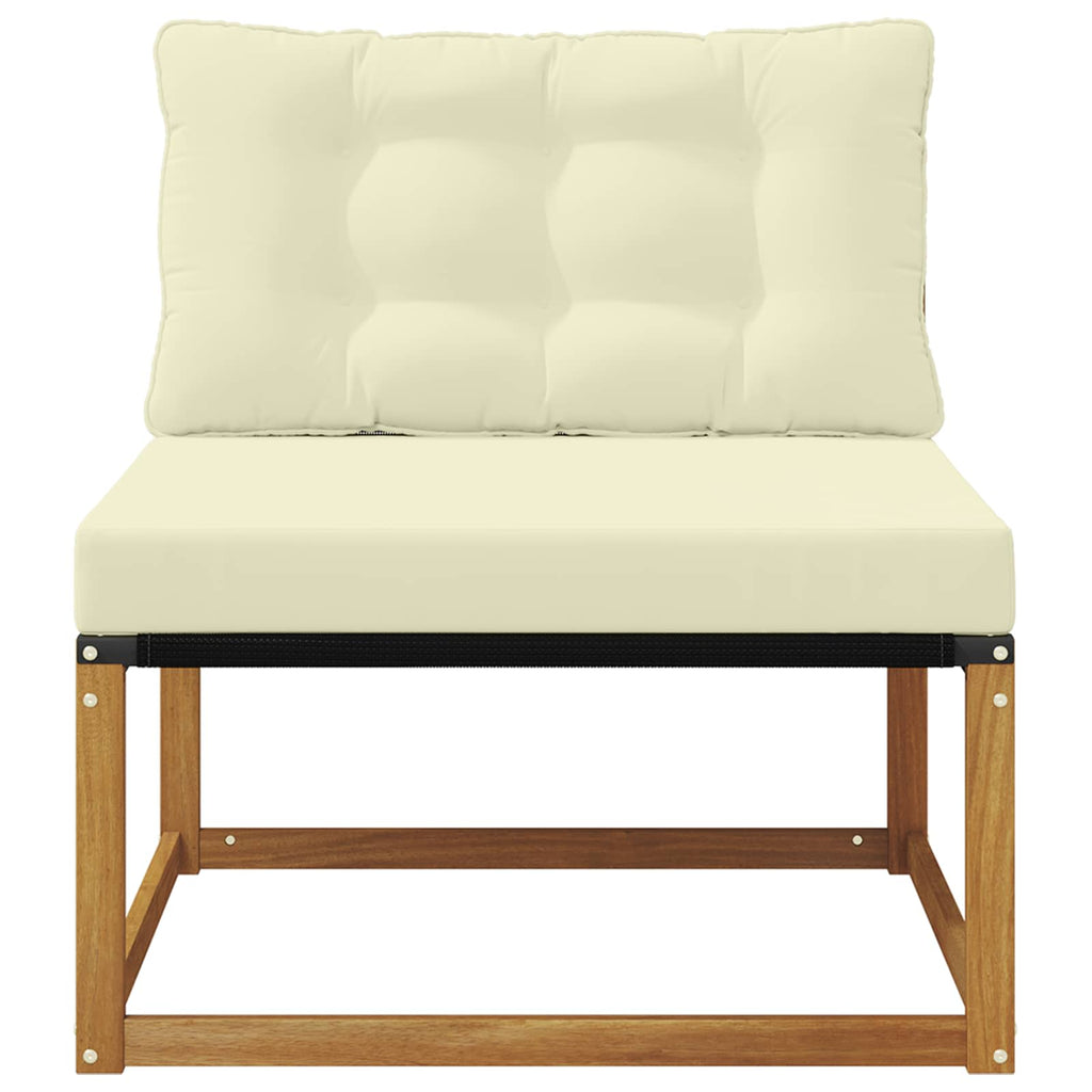 vidaXL Środkowa sofa ogrodowa Drewno akacji i tekstylen Naturalny