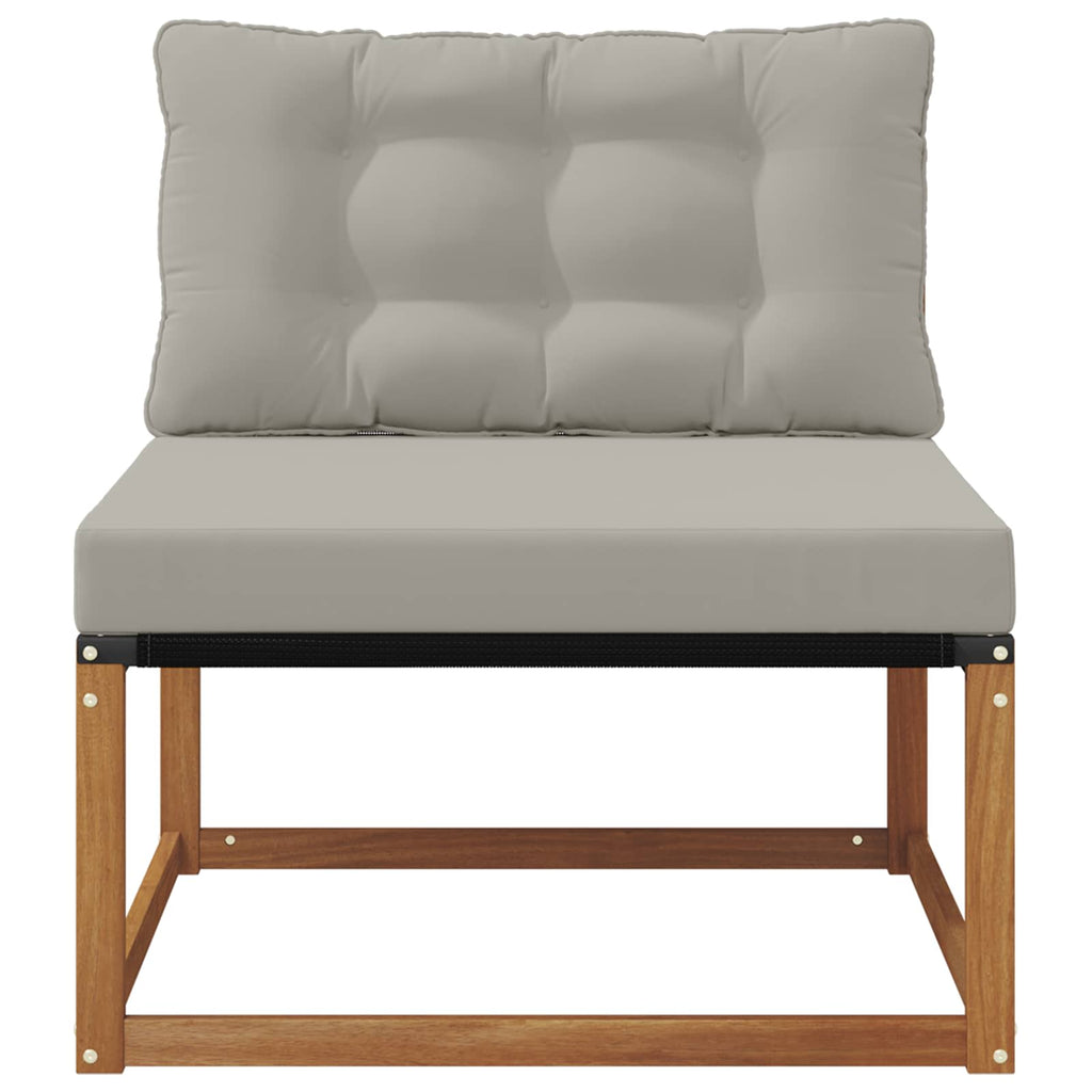vidaXL Środkowa sofa ogrodowa Drewno akacji i tekstylen Naturalny