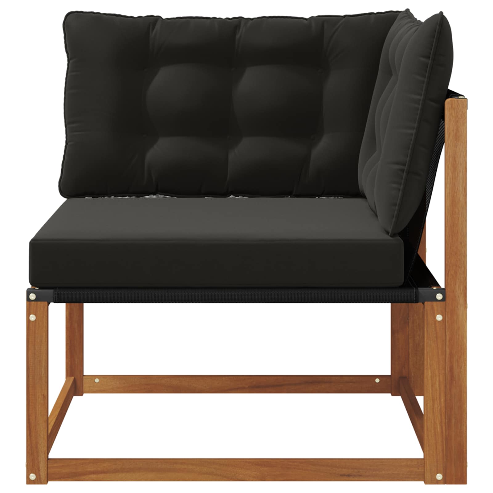 vidaXL Sofa narożna na zewnątrz Drewno akacji i tekstylen Naturalny