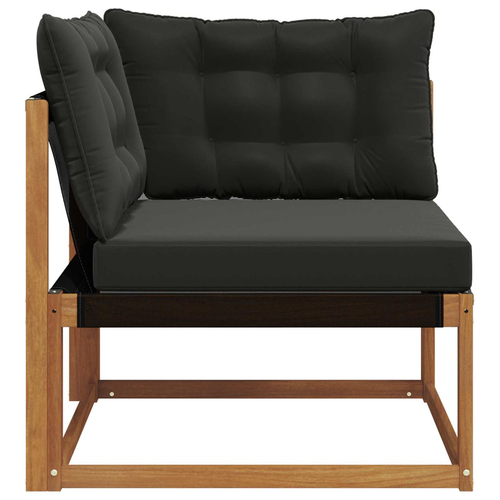 vidaXL Sofa narożna na zewnątrz Drewno akacji i tekstylen Naturalny