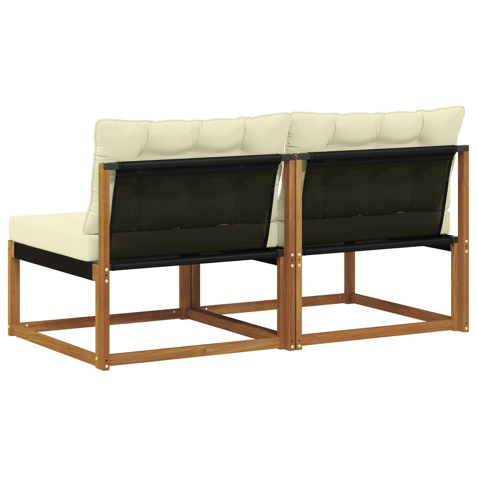 vidaXL 2 Sztuka Środkowa sofa ogrodowa Drewno akacji i tekstylen