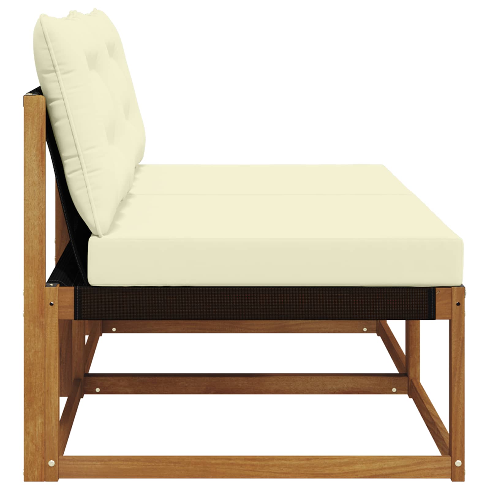 vidaXL 2 Sztuka Środkowa sofa ogrodowa Drewno akacji i tekstylen