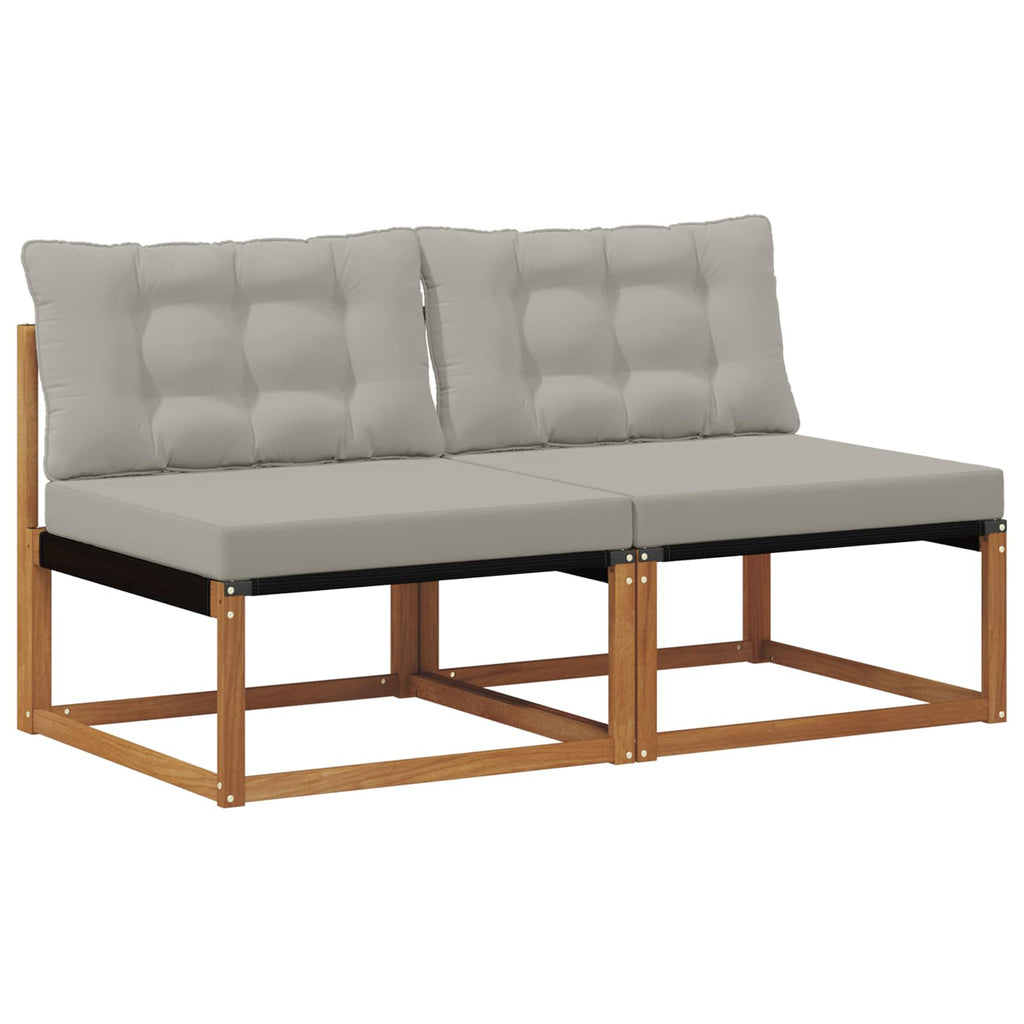 vidaXL 2 Sztuka Środkowa sofa ogrodowa Drewno akacji i tekstylen