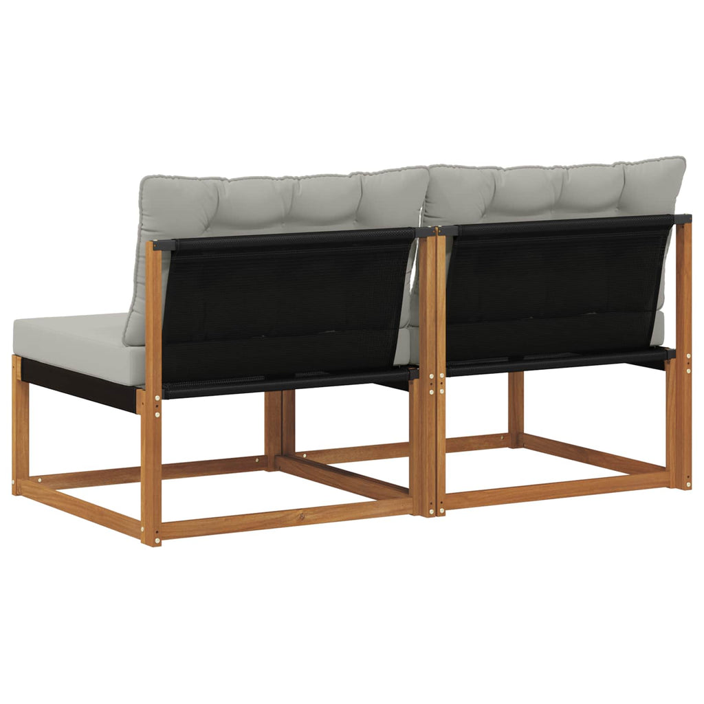 vidaXL 2 Sztuka Środkowa sofa ogrodowa Drewno akacji i tekstylen