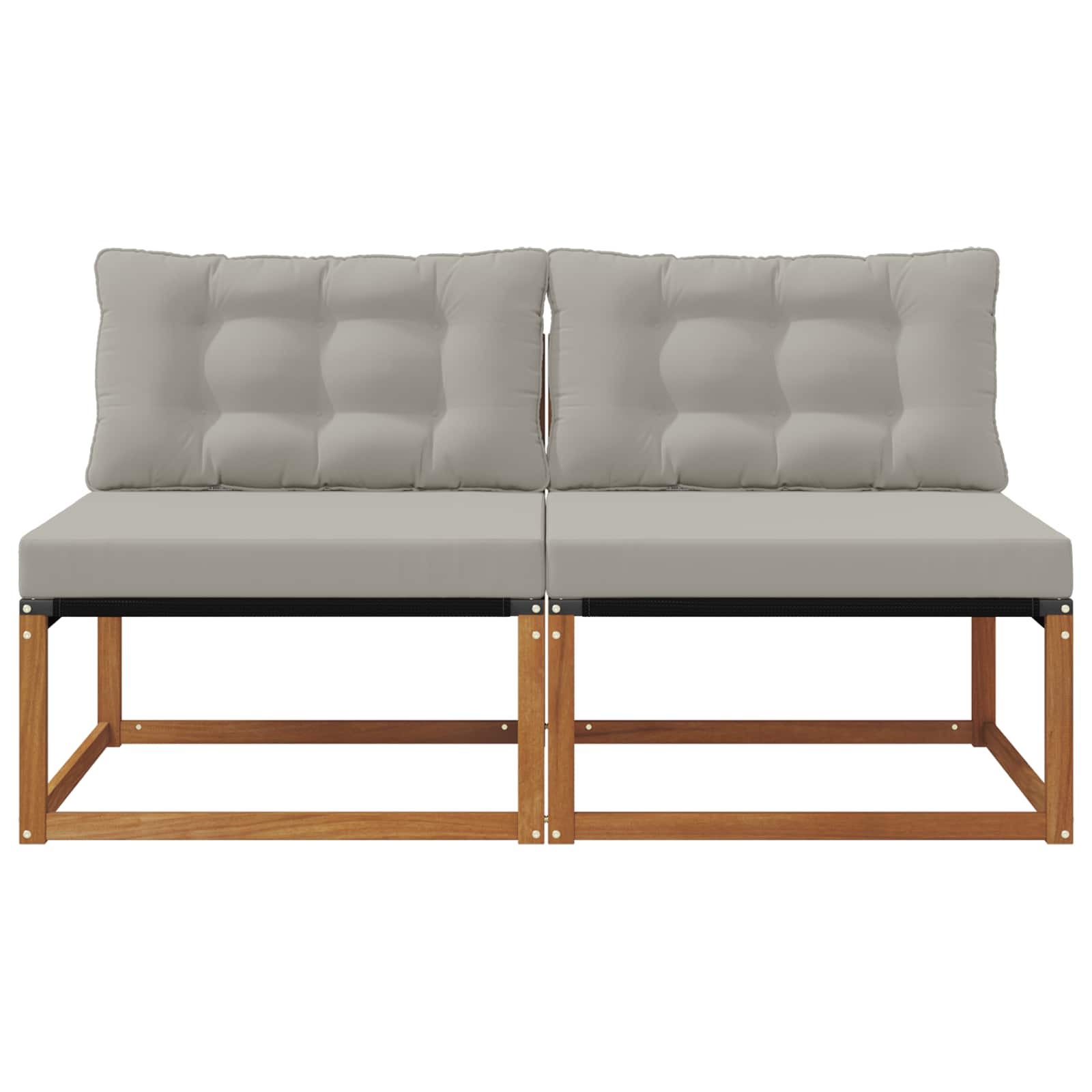 vidaXL 2 Sztuka Środkowa sofa ogrodowa Drewno akacji i tekstylen