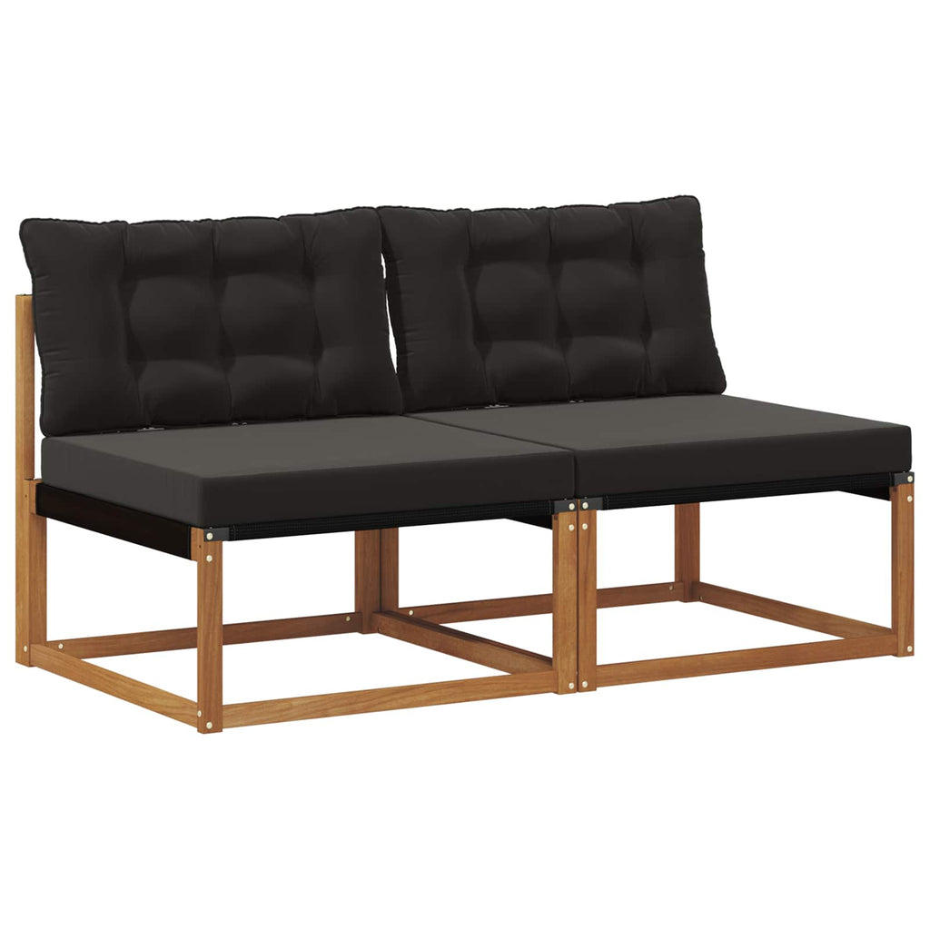 vidaXL 2 Sztuka Środkowa sofa ogrodowa Drewno akacji i tekstylen