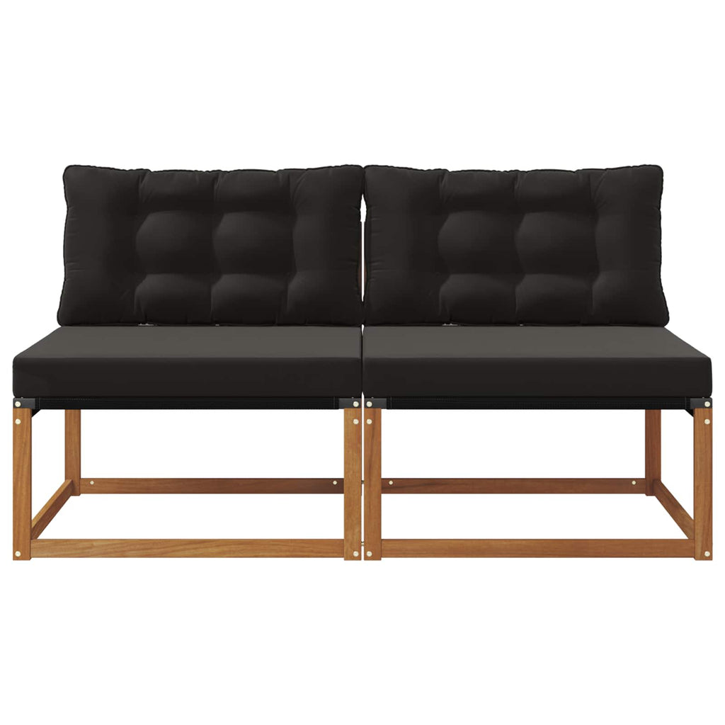 vidaXL 2 Sztuka Środkowa sofa ogrodowa Drewno akacji i tekstylen