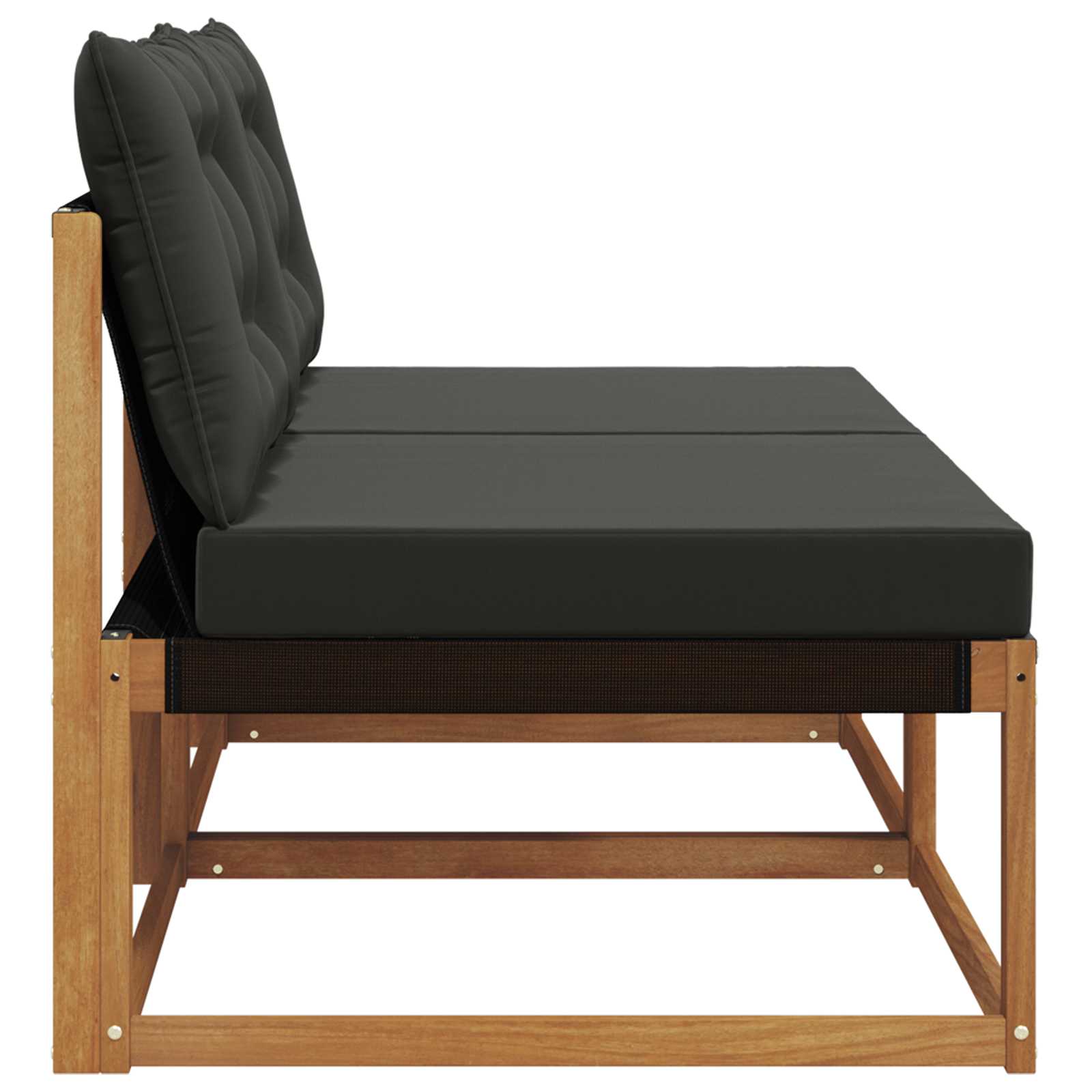 vidaXL 2 Sztuka Środkowa sofa ogrodowa Drewno akacji i tekstylen