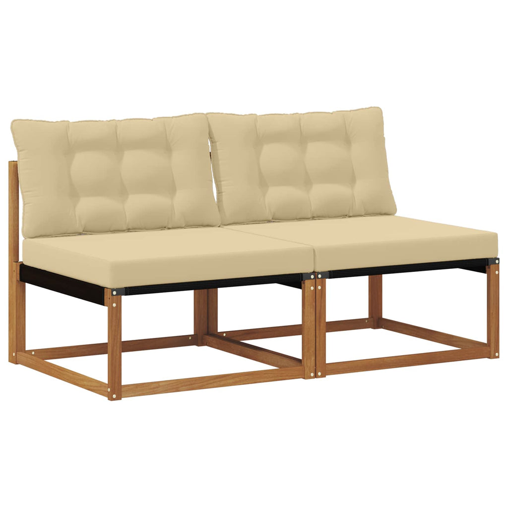 vidaXL 2 Sztuka Środkowa sofa ogrodowa Drewno akacji i tekstylen