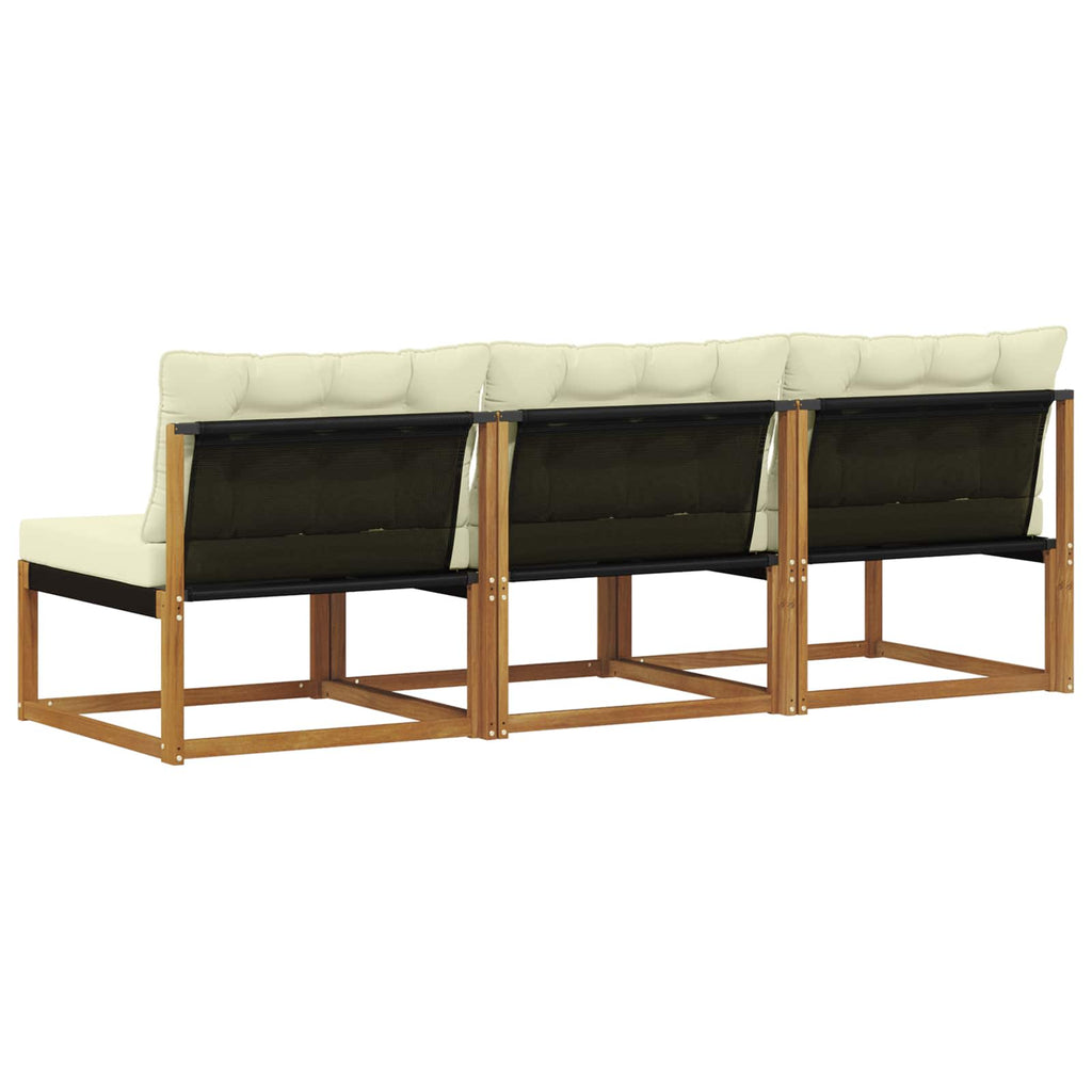 vidaXL 3 Sztuka Środkowa sofa ogrodowa Drewno akacji i tekstylen