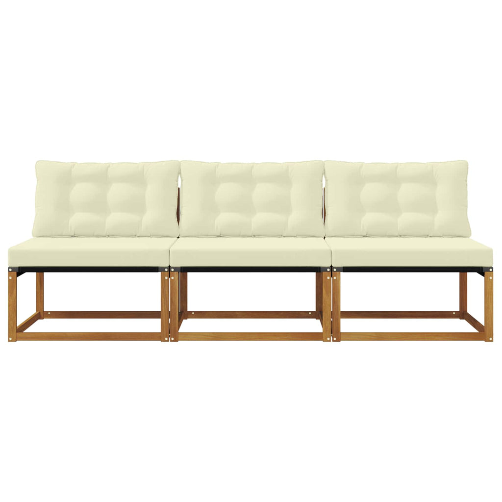 vidaXL 3 Sztuka Środkowa sofa ogrodowa Drewno akacji i tekstylen