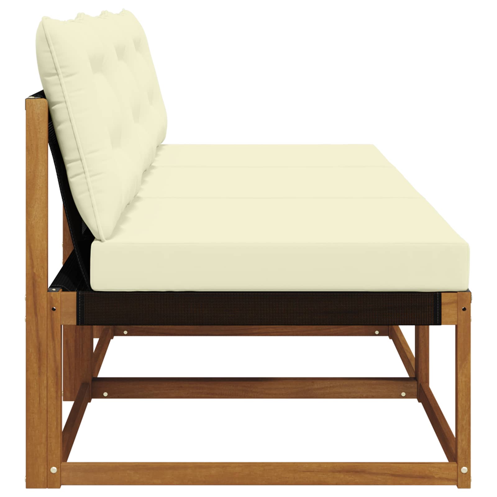 vidaXL 3 Sztuka Środkowa sofa ogrodowa Drewno akacji i tekstylen
