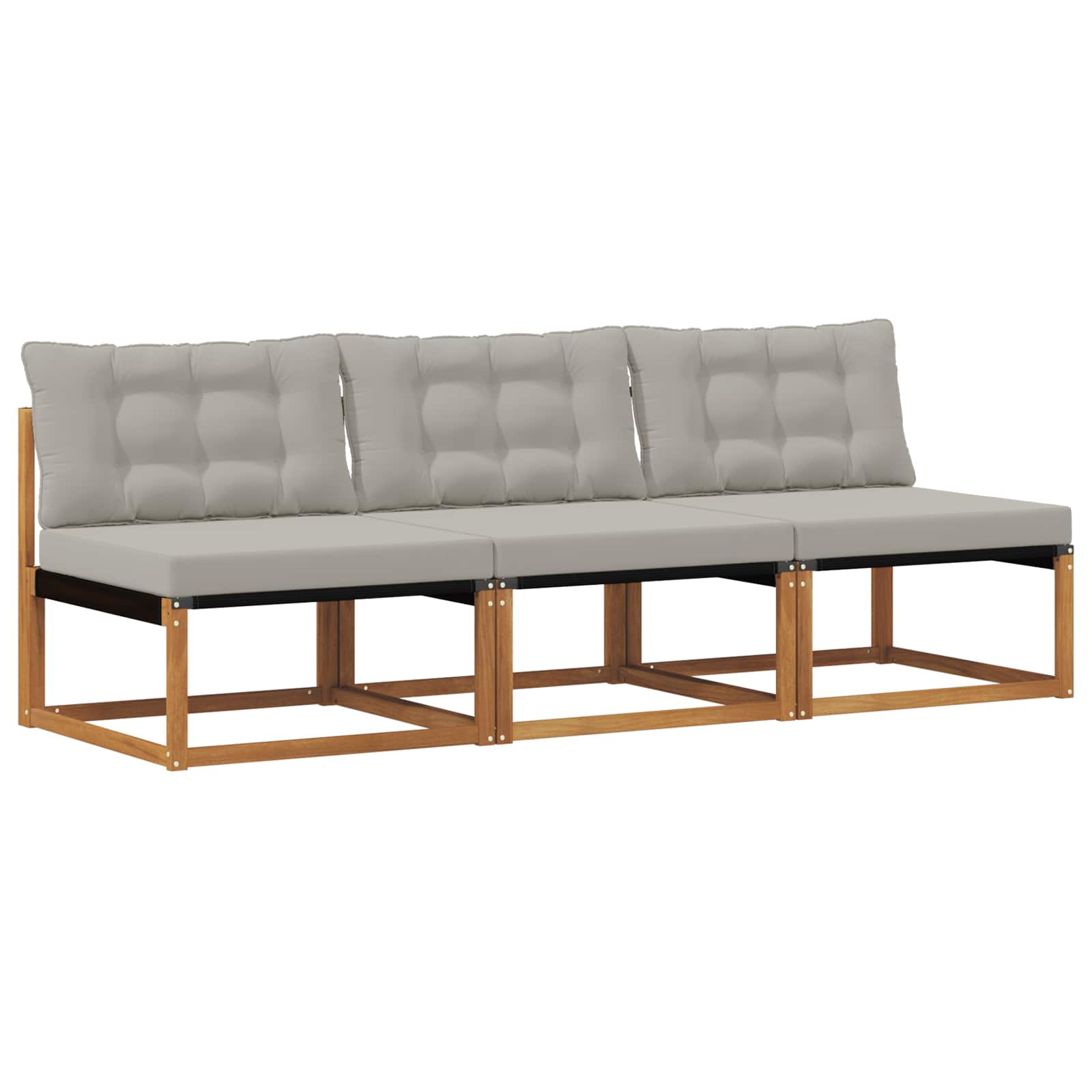 vidaXL 3 Sztuka Środkowa sofa ogrodowa Drewno akacji i tekstylen