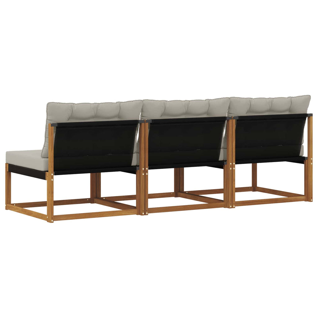 vidaXL 3 Sztuka Środkowa sofa ogrodowa Drewno akacji i tekstylen