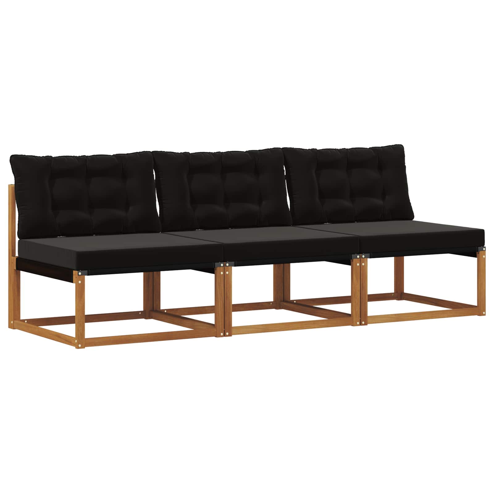vidaXL 3 Sztuka Środkowa sofa ogrodowa Drewno akacji i tekstylen