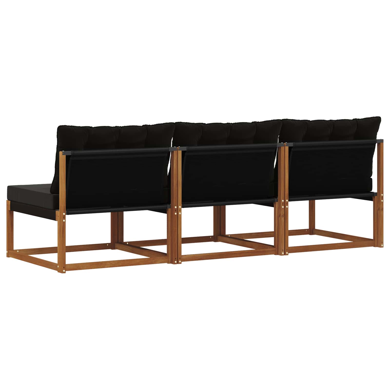 vidaXL 3 Sztuka Środkowa sofa ogrodowa Drewno akacji i tekstylen