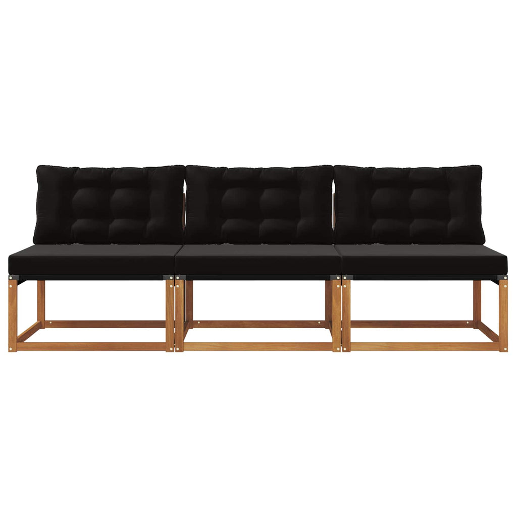 vidaXL 3 Sztuka Środkowa sofa ogrodowa Drewno akacji i tekstylen