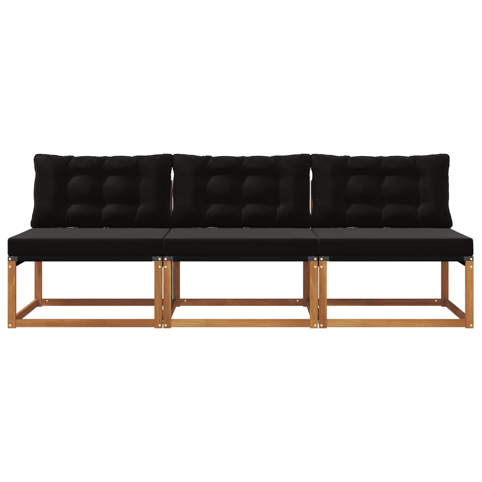 vidaXL 3 Sztuka Środkowa sofa ogrodowa Drewno akacji i tekstylen