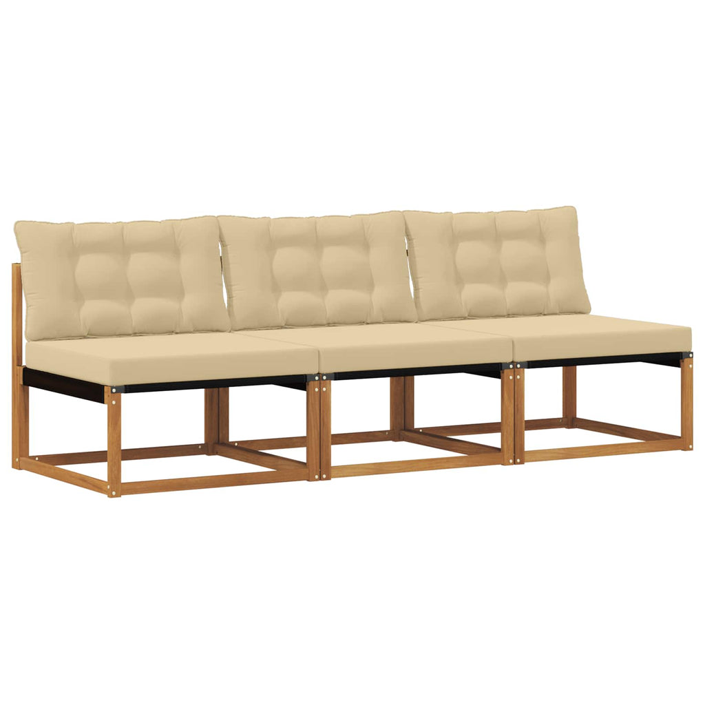 vidaXL 3 Sztuka Środkowa sofa ogrodowa Drewno akacji i tekstylen