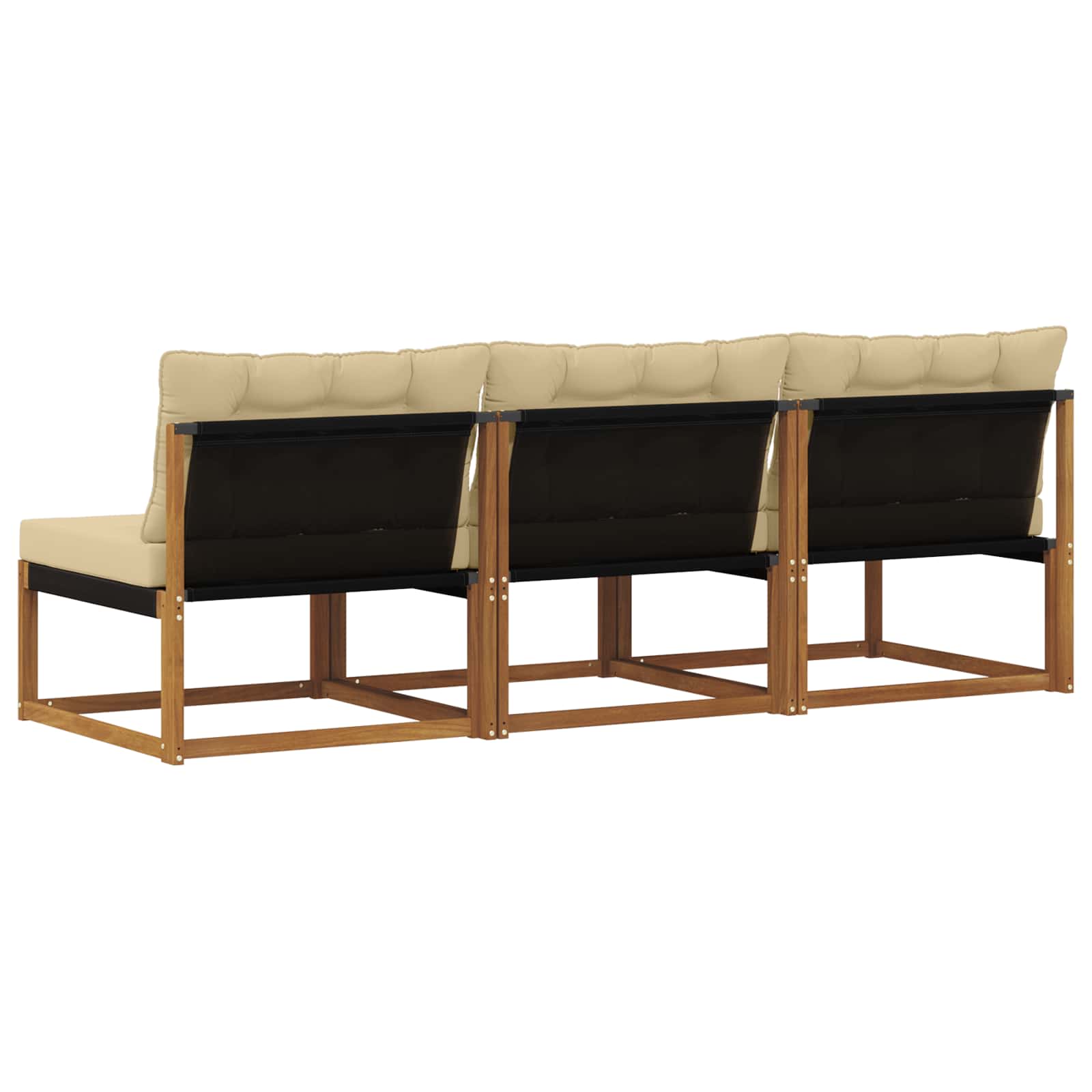 vidaXL 3 Sztuka Środkowa sofa ogrodowa Drewno akacji i tekstylen