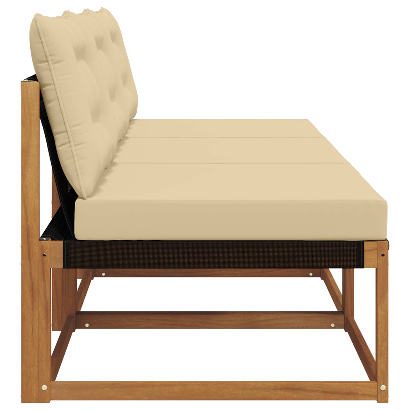 vidaXL 3 Sztuka Środkowa sofa ogrodowa Drewno akacji i tekstylen