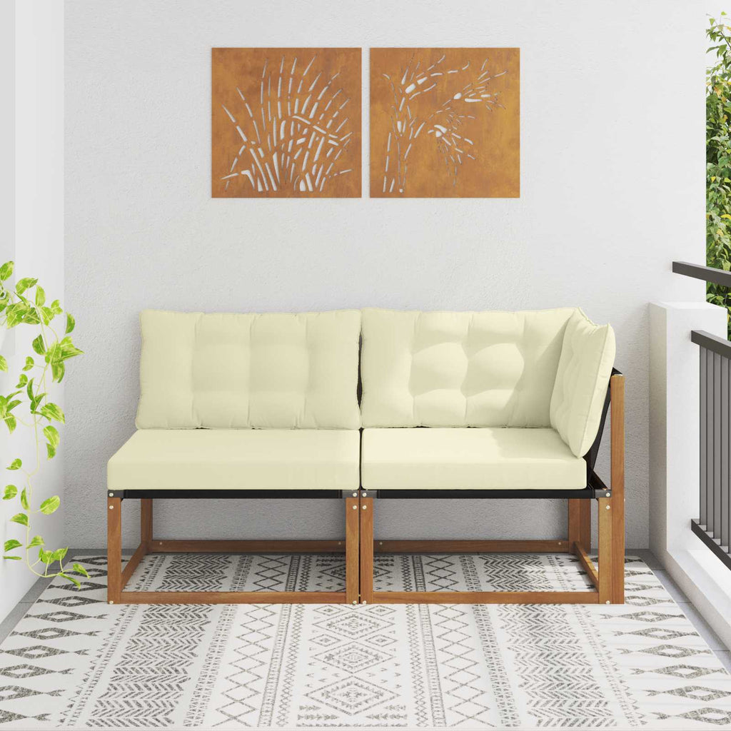 vidaXL Sofa środkowa i narożna z poduszką 2 Sztuka Naturalny