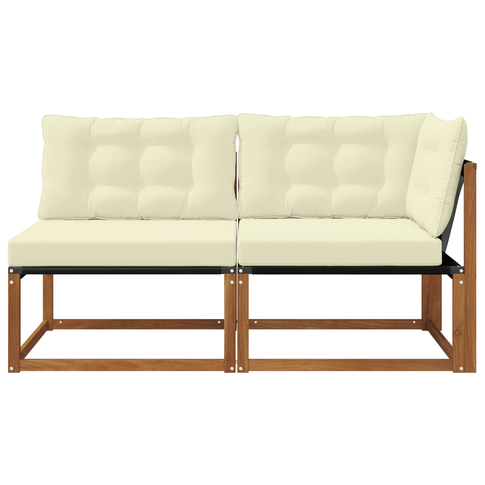 vidaXL Sofa środkowa i narożna z poduszką 2 Sztuka Naturalny