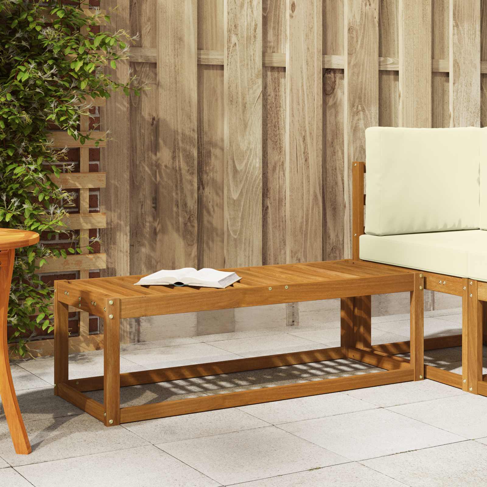 vidaXL Stołek Ławka na Zewnątrz Naturalny 115 x 43 x 37 cm