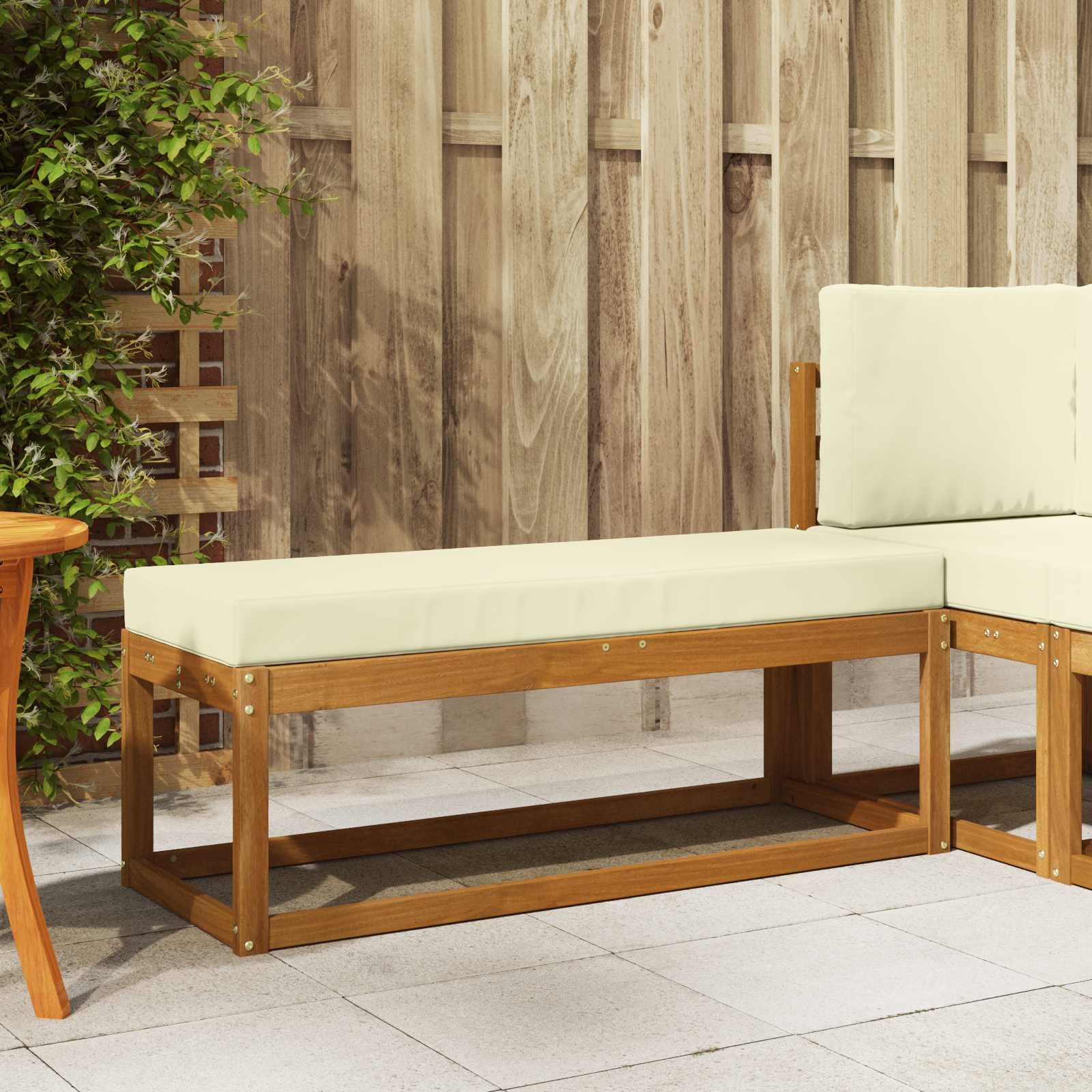 vidaXL Stoolbench na zewnątrz Naturalny i Kremowy 115 x 43 x 45 cm