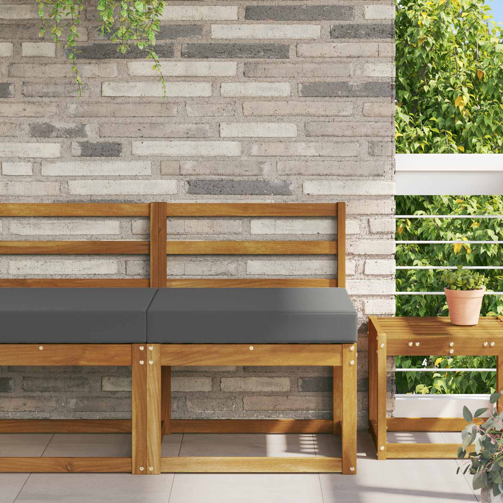 vidaXL Poduszka do sofy na zewnątrz Antracyt 60 x 60 x 8 cm Poliester