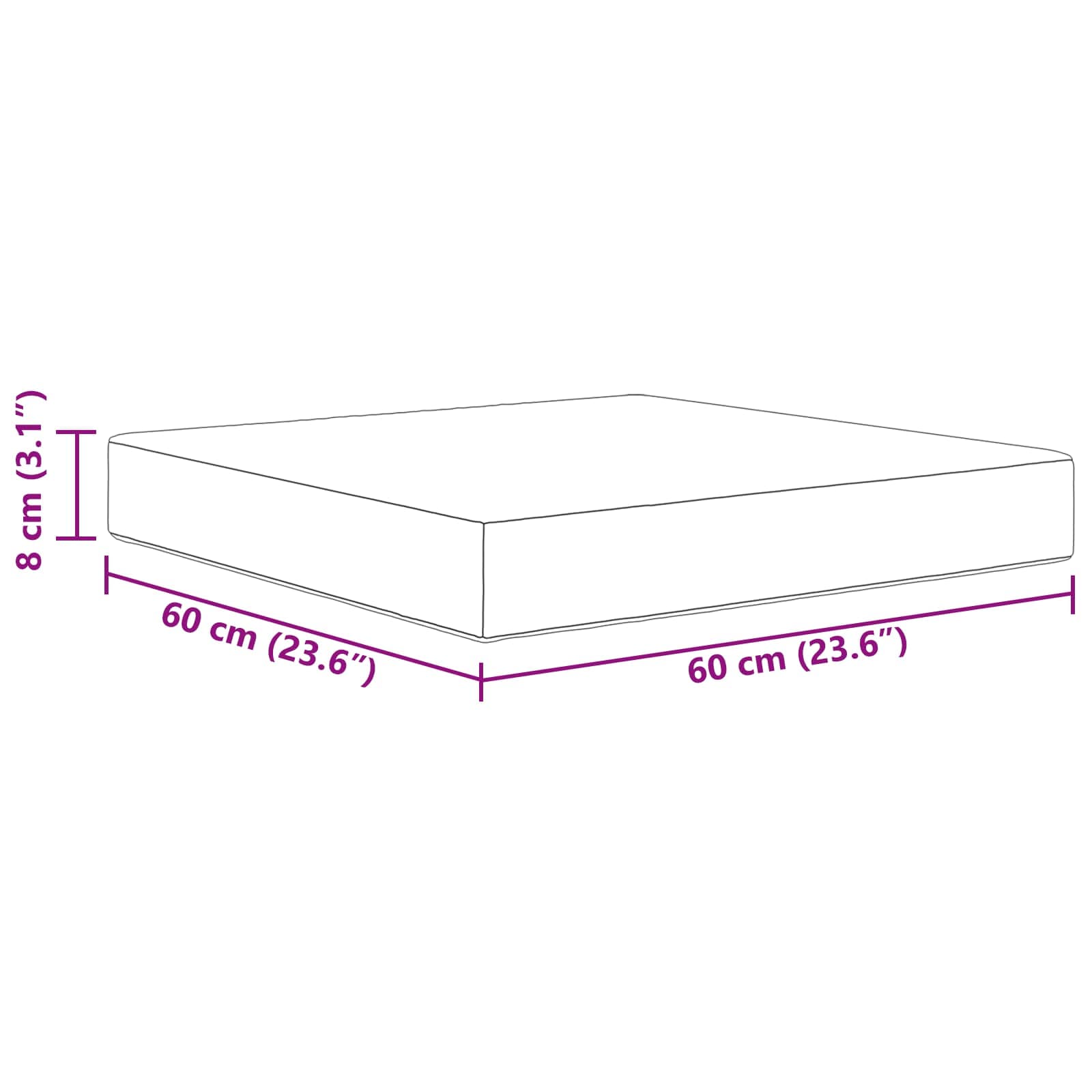 vidaXL Poduszka do sofy na zewnątrz Antracyt 60 x 60 x 8 cm Poliester
