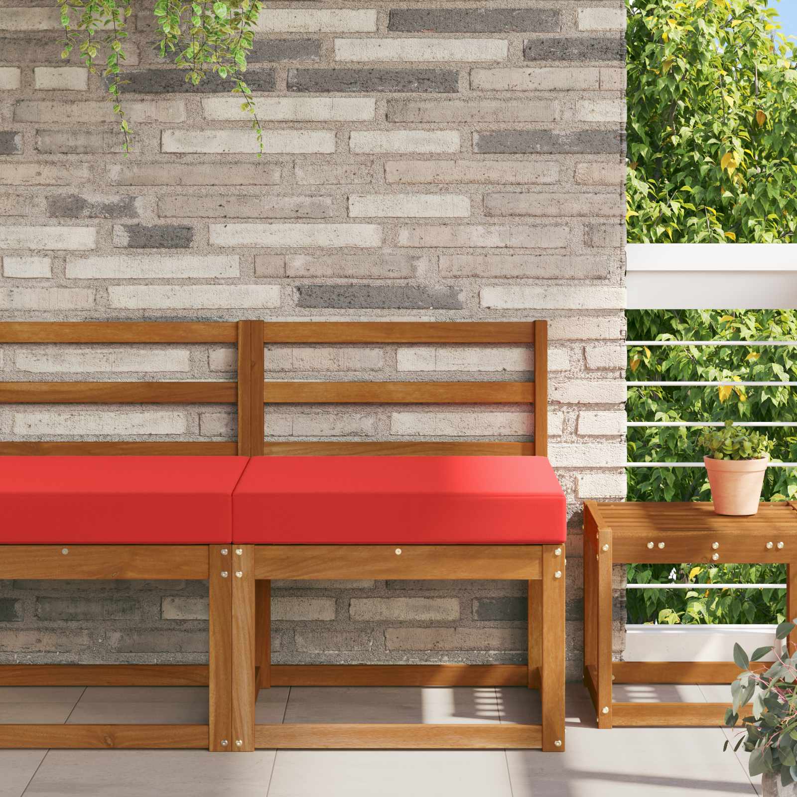 vidaXL Poduszka do sofy na zewnątrz Czerwony 60 x 60 x 8 cm Poliester