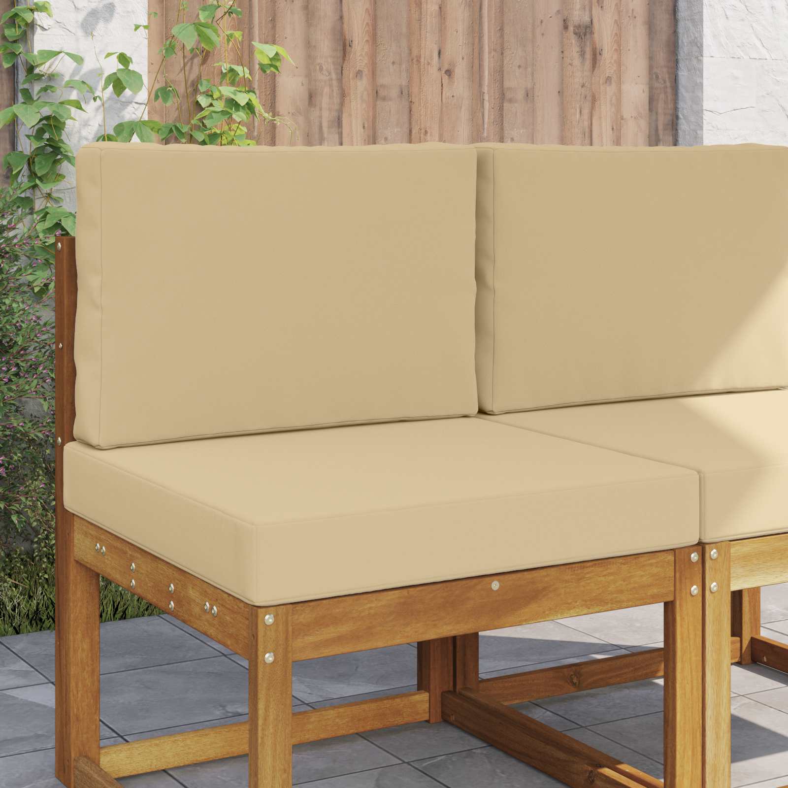 vidaXL Poduszka do sofy na zewnątrz 2 pcs Beżowy Poliester
