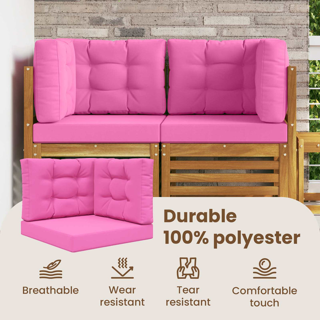 vidaXL Poduszka do sofy na zewnątrz 3 pcs Różowy Poliester