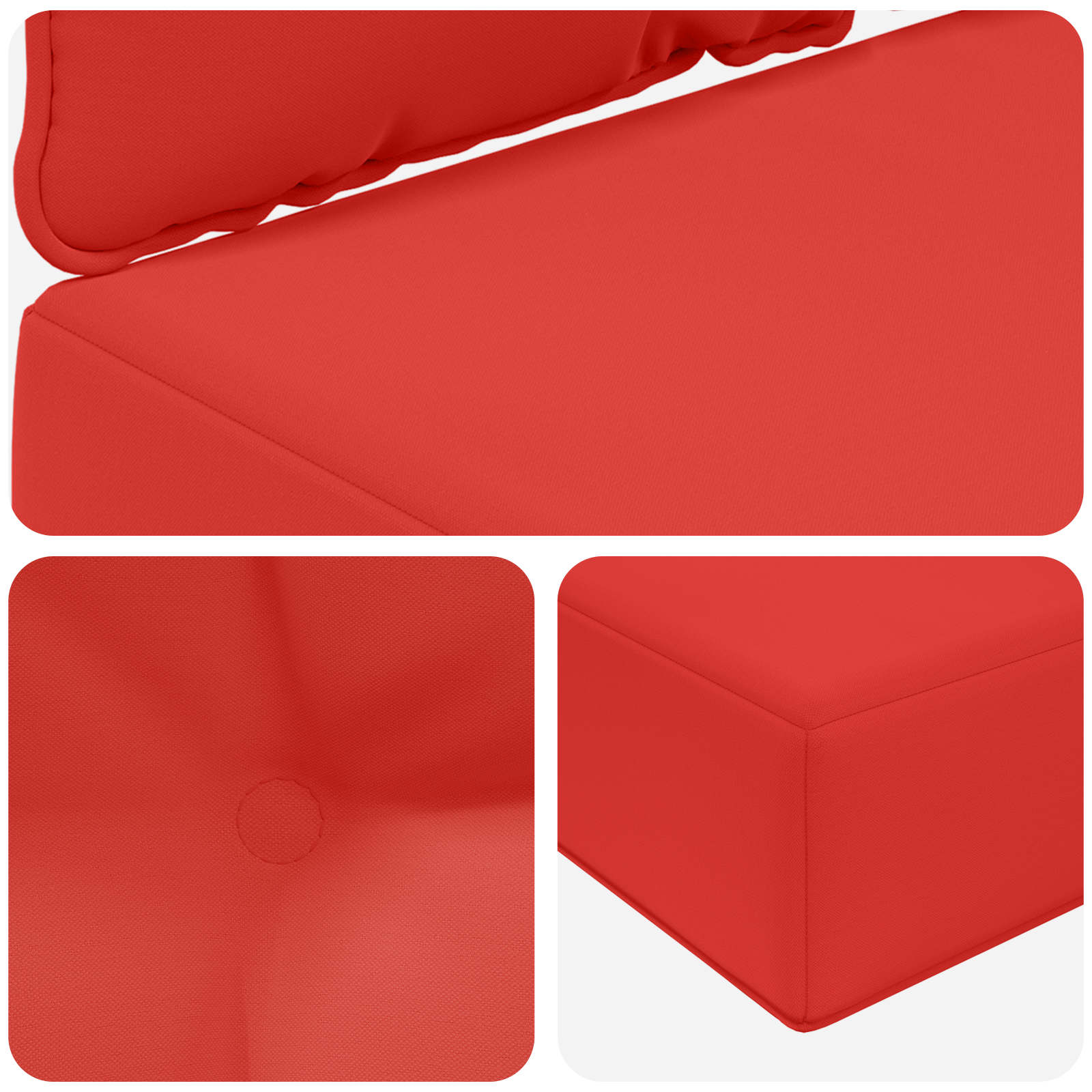 vidaXL Poduszka do sofy na zewnątrz 3 pcs Czerwony Poliester